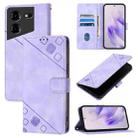 For Tecno Pova 5 Pro 5G Skin Feel Embossed Leather Phone Case(Light Purple) - 1