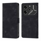 For Tecno Pova 6 5G Skin Feel Embossed Leather Phone Case(Black) - 2