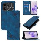 For Tecno Pova 6 5G Skin Feel Embossed Leather Phone Case(Blue) - 1