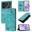 For Tecno Pova 6 5G Skin Feel Embossed Leather Phone Case(Green) - 1