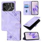 For Tecno Pova 6 5G Skin Feel Embossed Leather Phone Case(Light Purple) - 1