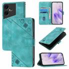 For Tecno Pova Neo 3 Skin Feel Embossed Leather Phone Case(Green) - 1