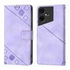 For Tecno Pova Neo 3 Skin Feel Embossed Leather Phone Case(Light Purple) - 2