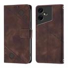 For Tecno Pova Neo 3 Skin Feel Embossed Leather Phone Case(Brown) - 2