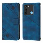 For Tecno Spark 9 Skin Feel Embossed Leather Phone Case(Blue) - 2