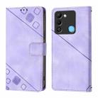 For Tecno Spark 9 Skin Feel Embossed Leather Phone Case(Light Purple) - 2