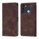 For Tecno Spark 9 Skin Feel Embossed Leather Phone Case(Brown) - 2