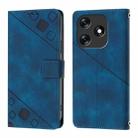 For Tecno Spark 10 4G Skin Feel Embossed Leather Phone Case(Blue) - 2