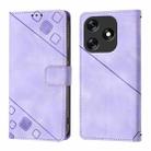 For Tecno Spark 10 4G Skin Feel Embossed Leather Phone Case(Light Purple) - 2