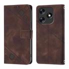 For Tecno Spark 10 4G Skin Feel Embossed Leather Phone Case(Brown) - 2