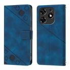 For Tecno Spark 10 Pro Magic Magenta Skin Feel Embossed Leather Phone Case(Blue) - 2