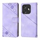 For Tecno Spark 10C Skin Feel Embossed Leather Phone Case(Light Purple) - 2
