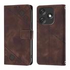 For Tecno Spark 10C Skin Feel Embossed Leather Phone Case(Brown) - 2