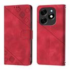 For Tecno Spark 20 Skin Feel Embossed Leather Phone Case(Red) - 2