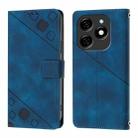 For Tecno Spark 20 Skin Feel Embossed Leather Phone Case(Blue) - 2