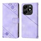 For Tecno Spark 20 Skin Feel Embossed Leather Phone Case(Light Purple) - 2