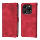 For Tecno Spark 20 Pro Skin Feel Embossed Leather Phone Case(Red) - 2