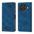 For Tecno Spark 20 Pro+ Skin Feel Embossed Leather Phone Case(Blue) - 2