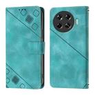 For Tecno Spark 20 Pro+ Skin Feel Embossed Leather Phone Case(Green) - 2