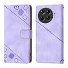 For Tecno Spark 20 Pro+ Skin Feel Embossed Leather Phone Case(Light Purple) - 2