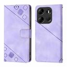 For Tecno Spark Go 2023 / Pop 7 / Pop 7 Pro Skin Feel Embossed Leather Phone Case(Light Purple) - 2