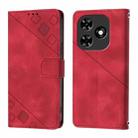 For Tecno Spark Go 2024 / Spark 20C Skin Feel Embossed Leather Phone Case(Red) - 2