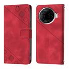 For Tecno Camon 30 Pro 5G Skin Feel Embossed Leather Phone Case(Red) - 2