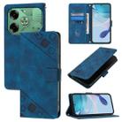 For Tecno Pova 6 Skin Feel Embossed Leather Phone Case(Blue) - 1