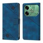 For Tecno Pova 6 Skin Feel Embossed Leather Phone Case(Blue) - 2