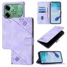 For Tecno Pova 6 Skin Feel Embossed Leather Phone Case(Light Purple) - 1