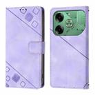 For Tecno Pova 6 Skin Feel Embossed Leather Phone Case(Light Purple) - 2