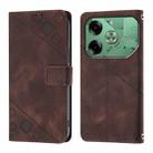 For Tecno Pova 6 Skin Feel Embossed Leather Phone Case(Brown) - 2