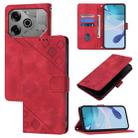 For Tecno Pova 6 Neo Skin Feel Embossed Leather Phone Case(Red) - 1