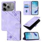 For Tecno Pova 6 Neo Skin Feel Embossed Leather Phone Case(Light Purple) - 1