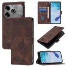 For Tecno Pova 6 Neo Skin Feel Embossed Leather Phone Case(Brown) - 1