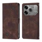 For Tecno Pova 6 Neo Skin Feel Embossed Leather Phone Case(Brown) - 3