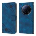For Tecno Camon 40 Premier Skin Feel Embossed Leather Phone Case(Blue) - 2
