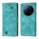 For Tecno Camon 40 Premier Skin Feel Embossed Leather Phone Case(Green) - 2