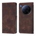 For Tecno Camon 40 Premier Skin Feel Embossed Leather Phone Case(Brown) - 2