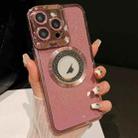 For iPhone 12 Pro Max Starry Glitter MagSafe Lens Holder Phone Case(Pink) - 1