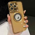 For iPhone 12 Pro Max Starry Glitter MagSafe Lens Holder Phone Case(Gold) - 1