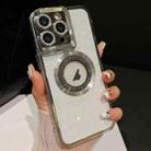 For iPhone 13 Pro Starry Glitter MagSafe Lens Holder Phone Case(Silver) - 1