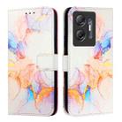 For Infinix Hot 30 5G PT003 Marble Pattern Flip Leather Phone Case(Galaxy Marble White) - 2