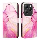 For Infinix Hot 40 / Hot 40 Pro PT003 Marble Pattern Flip Leather Phone Case(Pink Purple Gold) - 2