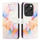 For Infinix Hot 40 / Hot 40 Pro PT003 Marble Pattern Flip Leather Phone Case(Galaxy Marble White) - 2