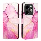 For Infinix Hot 40i PT003 Marble Pattern Flip Leather Phone Case(Pink Purple Gold) - 2