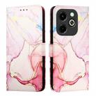 For Infinix Hot 40i PT003 Marble Pattern Flip Leather Phone Case(Rose Gold) - 2