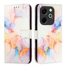 For Infinix Hot 40i PT003 Marble Pattern Flip Leather Phone Case(Galaxy Marble White) - 2