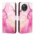 For Infinix Note 12 Pro 4G / Note 12 2023 PT003 Marble Pattern Flip Leather Phone Case(Pink Purple Gold) - 2