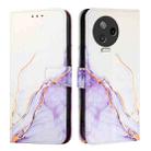 For Infinix Note 12 Pro 4G / Note 12 2023 PT003 Marble Pattern Flip Leather Phone Case(White Purple) - 2